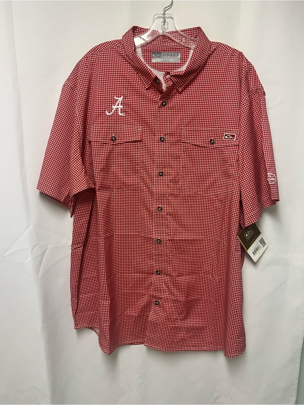 Drake Red Gingham Short Sleeve Button-Down Shirt